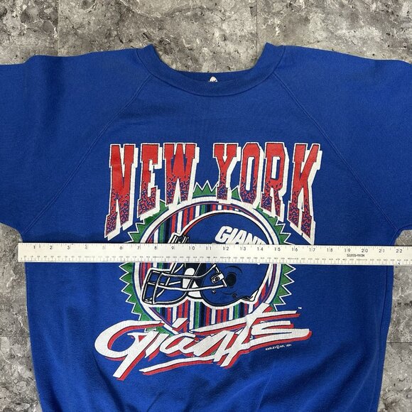 Vintage 90’s New York Giants Crewneck Sweatshirt Size M Harley 1991 NFL Blue - Picture 5 of 6